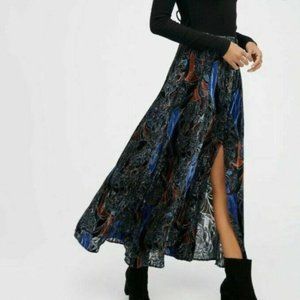 Free People Love Me So Right Velvet maxi skirt